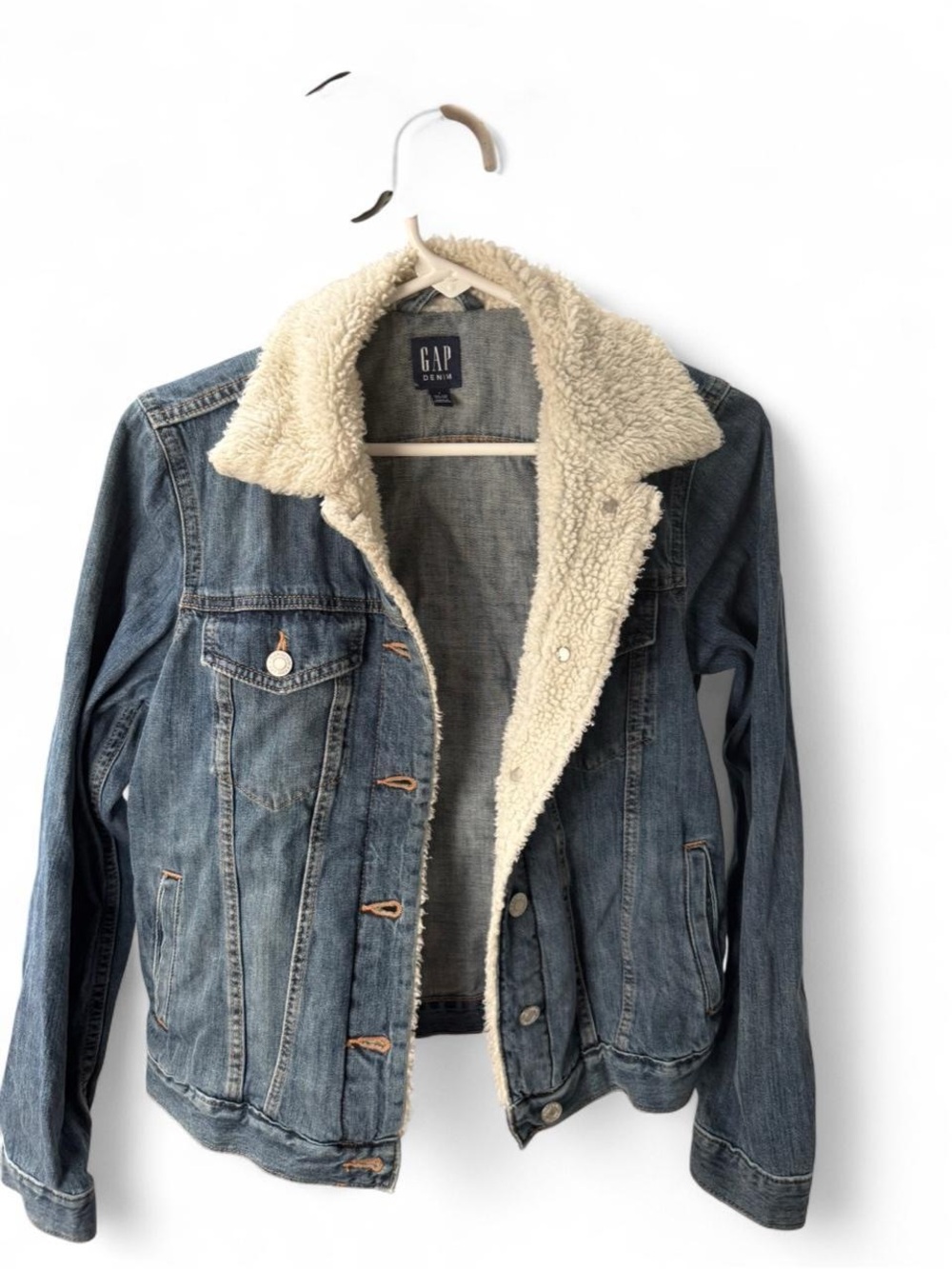 GAP Blue Denim Sherpa Jacket